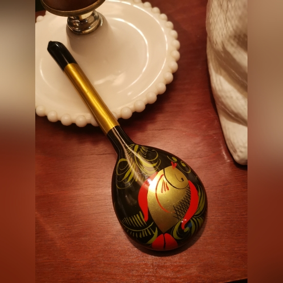 Pair of Handpainted Lacquered Wooden Spoon - Picture 5 of 5